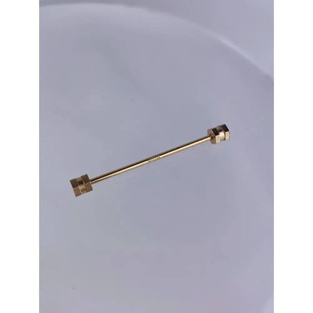 Hexagon Barrel Ends Gold Tone Tie Collar Bar Formal Simple Japan Vintage O1